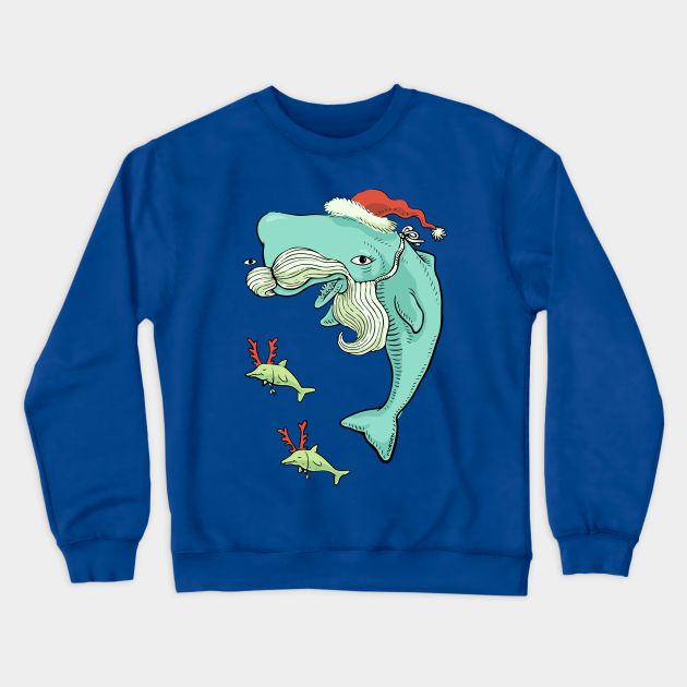 Christmas Whale - Christmassanta - Crewneck Sweatshirt | TeePublic